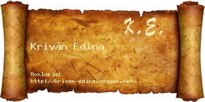 Kriván Edina névjegykártya