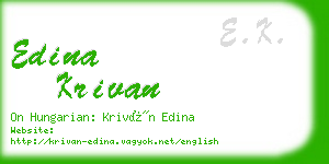 edina krivan business card